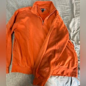 Thrifted orange quarter zip